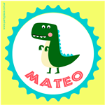 Stickers cuad. Baby Dino 16u Pers